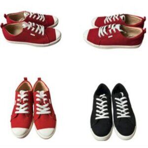 Journee Collection  Sz10 Lot of 2 Sneakers Red NEW + Black USE Worn Once